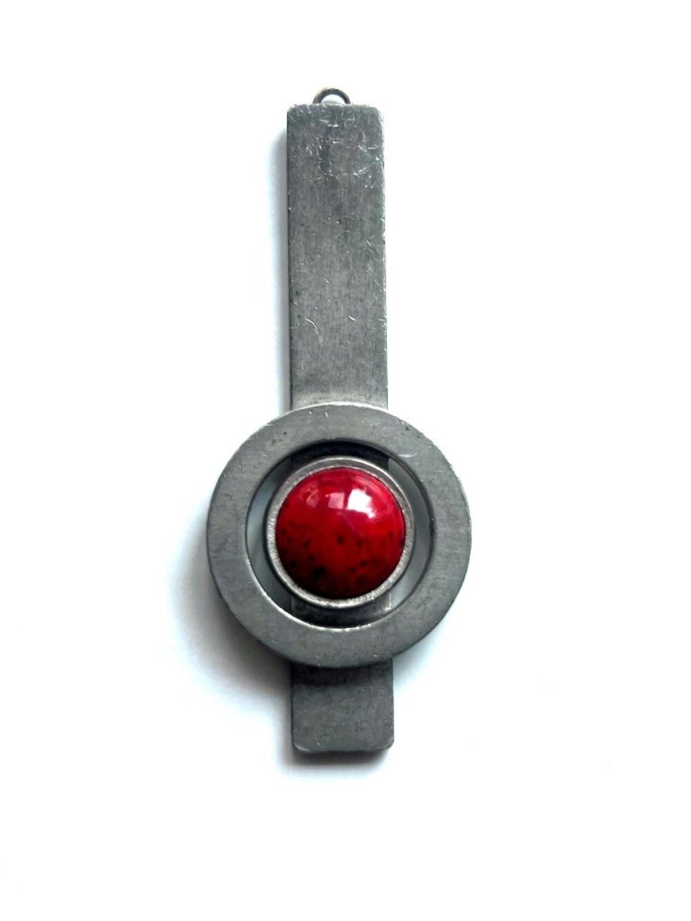 Vintage Modernist Pendant Pewter Denmark Jorgen Jensen Keychain MCM